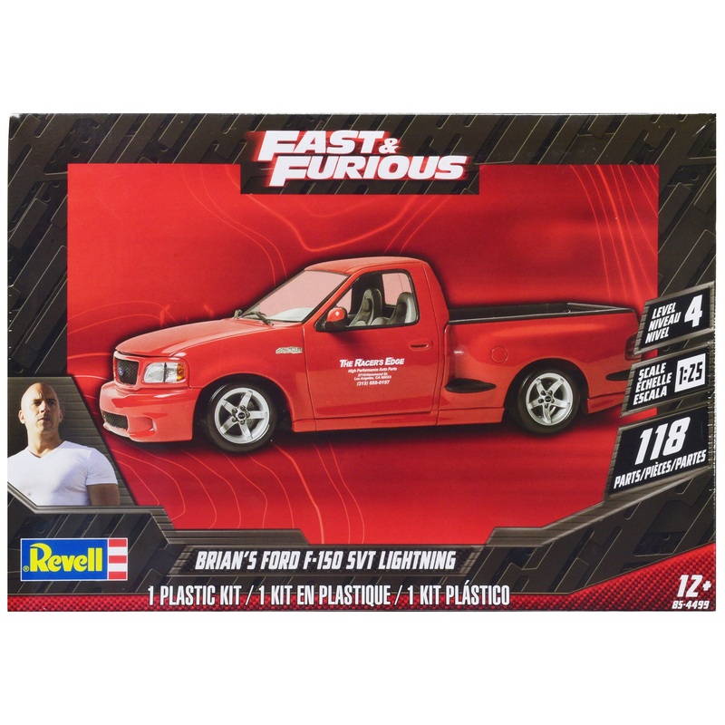 Level 4 Model Kit Brians Ford F-150 SVT Lightning Pickup Truck “Fast and Furious” 1/25 Scale Model by Revell