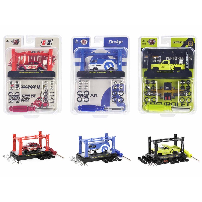 Model Kit 3 piece Car Set Release 62 Limited Edition to 9600 pieces Worldwide 1/64 Diecast Model Cars by M2 Machines