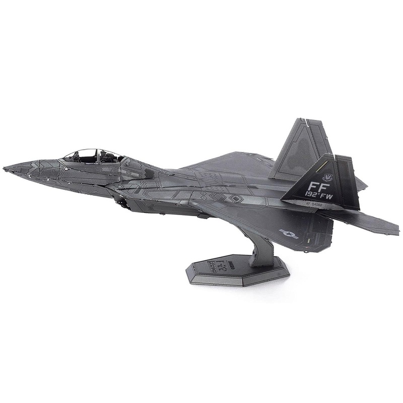 Model Kit Lockheed Martin F-22 Raptor Stealth Aircraft “United States Air Force” (Moderate Difficulty) Steel Model by Metal Earth