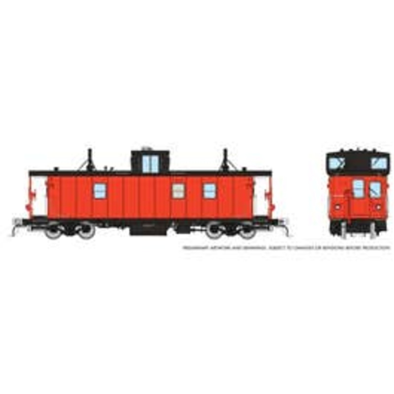 Rapido 166097 HO HS Caboose: Painted/Unlettered – Red