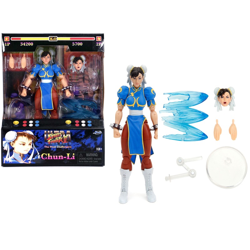 Chun-Li 6″ Moveable Figure with Accessories and Alternate Head and Hands “Ultra Street Fighter II: The Final Challengers” (2017) Video Game model by Jada