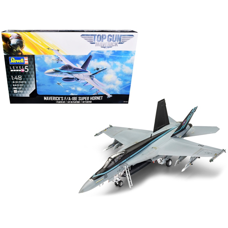 Level 5 Model Kit Maverick’s F/A-18E Super Hornet Jet “Top Gun: Maverick” (2022) Movie 1/48 Scale Model by Revell