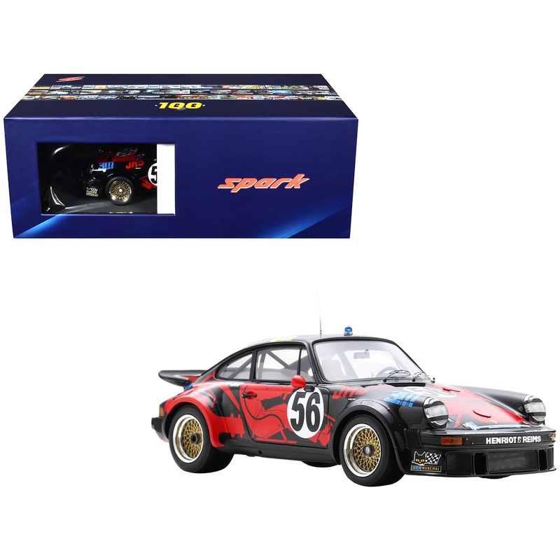 Porsche 934 #56 Jean-Louis Bousquet – Cyril Grandet – Philippe Dagoreau “JMS Racing-ASA Cachia” “24 Hours of Le Mans” (1977) with Acrylic Display Case 1/18 Model Car by Spark