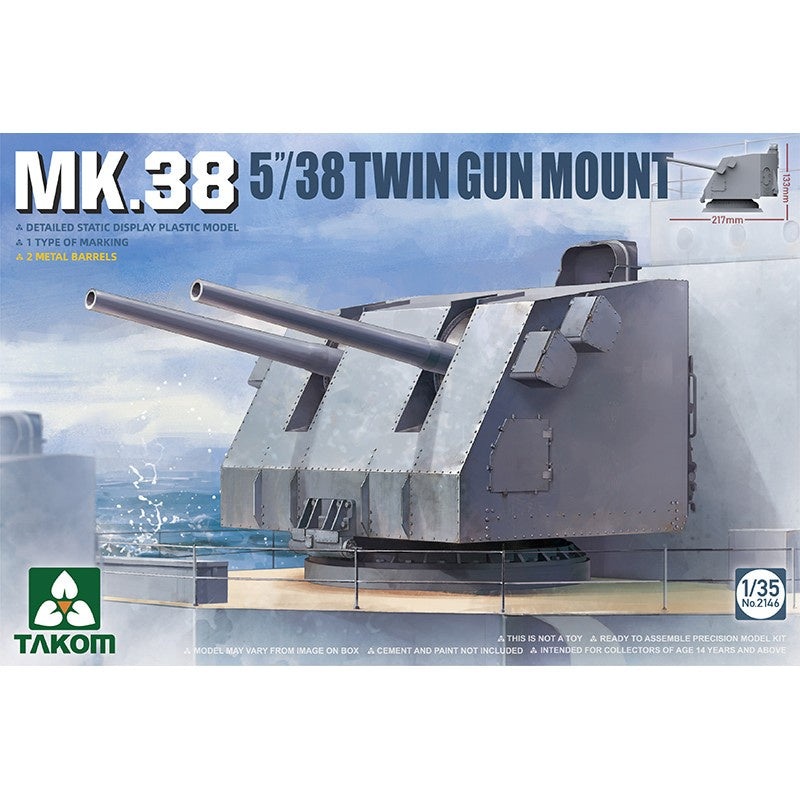 Takom – 1/35 MK.38 5”/38 Twin Gun Mount (Metal Barrel)