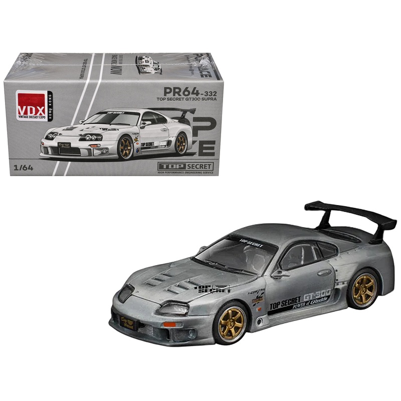 Toyota Supra “Top Secret” GT300 RHD (Right Hand Drive) Raw Metal “Vintage Diecast Expo Hong Kong 2025” 1/64 Diecast Model Car by Pop Race