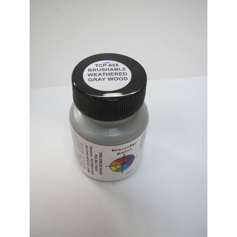 Tru Color TCP-855 Brushable Weathered Gray Wood, Flat Paint, 1 Fluid Ounce