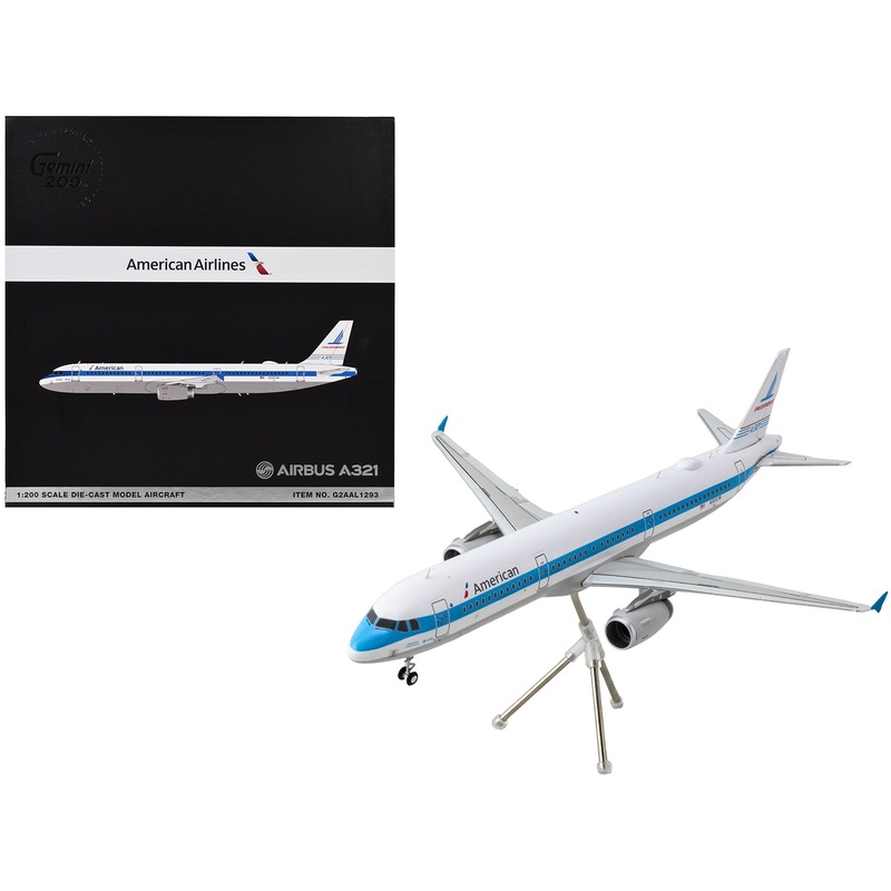 Airbus A321 Commercial Aircraft “American Airlines – Piedmont” (N581UW) White with Blue Stripes “Gemini 200” Series 1/200 Diecast Model Airplane by GeminiJets