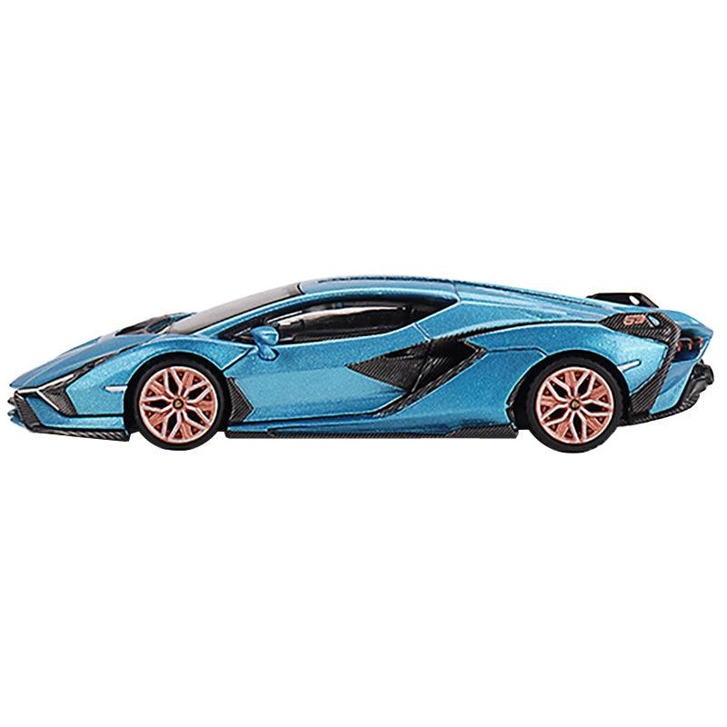 Lamborghini Sian FKP 37 Blu Aegir Blue Metallic Limited Edition to 6960 pieces Worldwide 1/64 Diecast Model Car by Mini GT