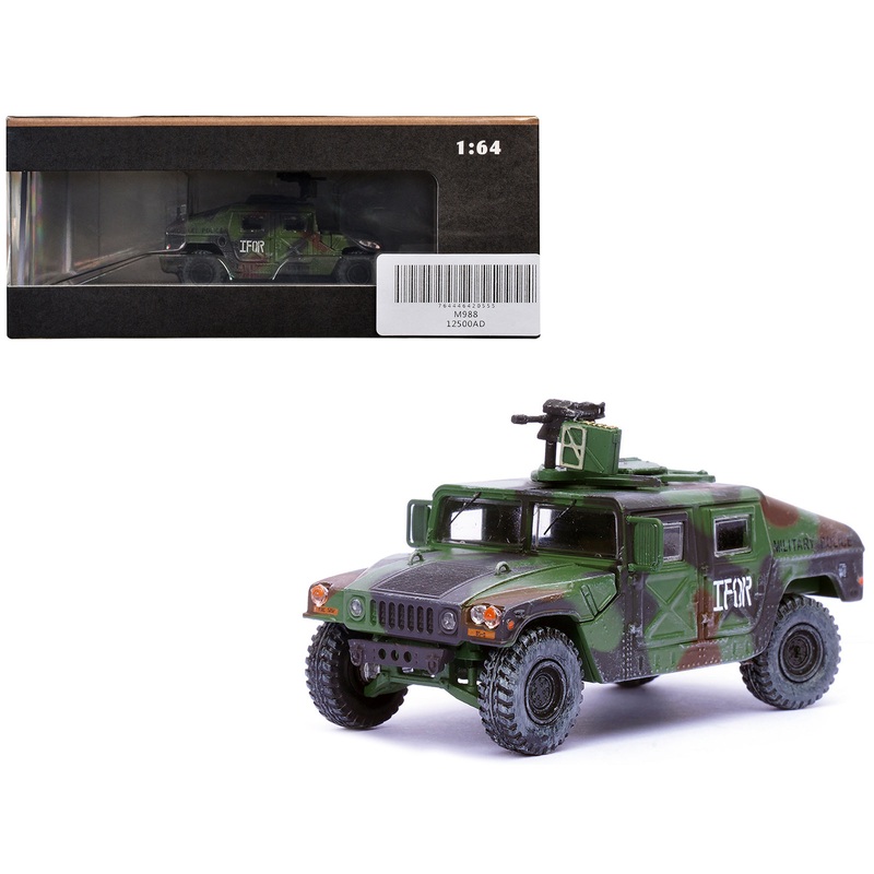 M988 Modern 44 Utility Vehicle with Grenade Launcher Camouflage “Military Police 65th Company 519th MP Battalion IFOR HQ ARRC Forward Brcko Bosnia and Herzegovina” (1996) “Military Miniature” Series 1/64 Diecast Model by Panzerkampf