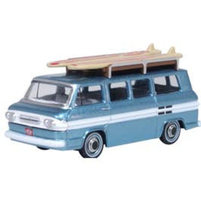 Oxford 87CG61001 HO 1961 Chevrolet Corvair Greenbrier Passenger Wagon Turq/cameo White