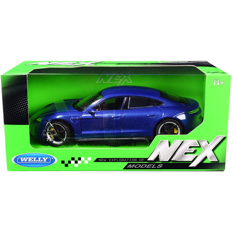 Porsche Taycan Turbo S Blue Metallic “NEX Models” 1/24 Diecast Model Car by Welly