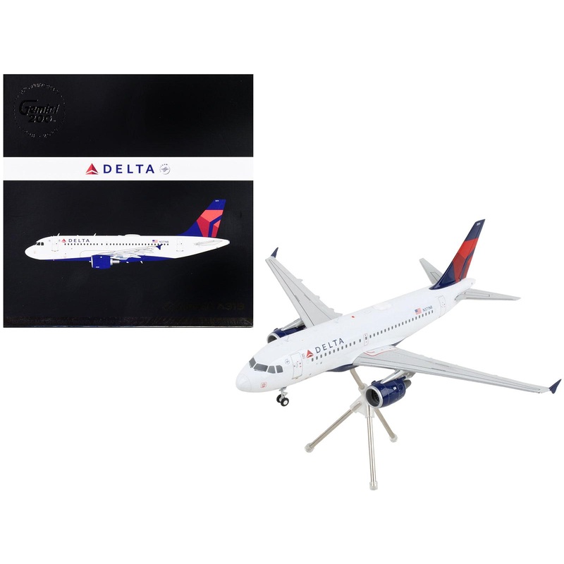 Airbus A319 Commercial Aircraft “Delta Air Lines” White with Red and Blue Tail “Gemini 200” Series 1/200 Diecast Model Airplane by GeminiJets