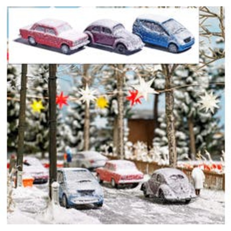 Busch 89010  HO Three snow-covered cars