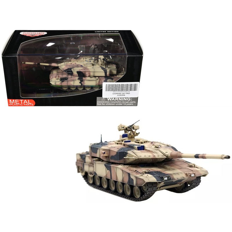Leopard 2 A7+ Main Battle Tank “Desert Camouflage” German Army “Armor Premium” Series 1/72 Diecast Model by Panzerkampf