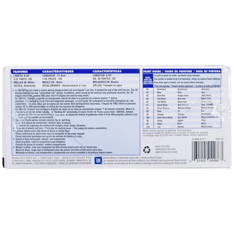 Level 4 Model Kit 1962 Chevrolet Impala Hardtop 3-in-1 Kit 1/25 Scale Model by Revell