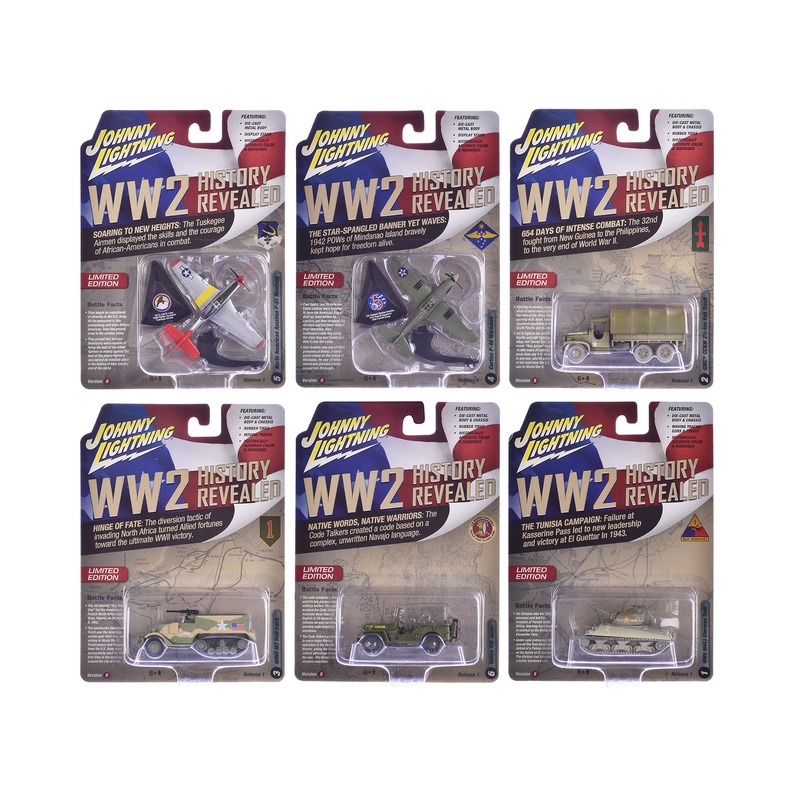 “Military” Set B of 6 pieces 2024 Release 1 Limited Edition Diecast Models by Johnny Lightning