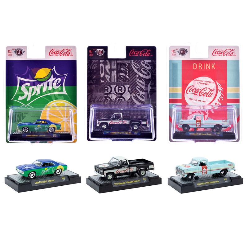 “Sodas” Set of 3 pieces Release 55 Limited Edition to 10000 pieces Worldwide 1/64 Diecast Model Cars by M2 Machines