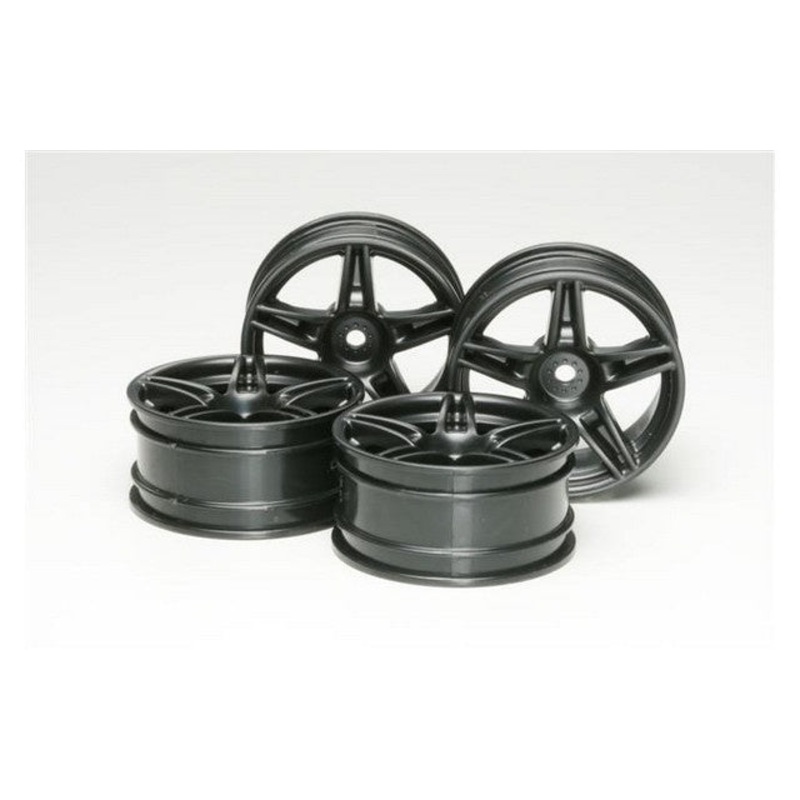 Tamiya – Black Twin 5-Spoke Wheels for FXX 26mm/+4 (4)