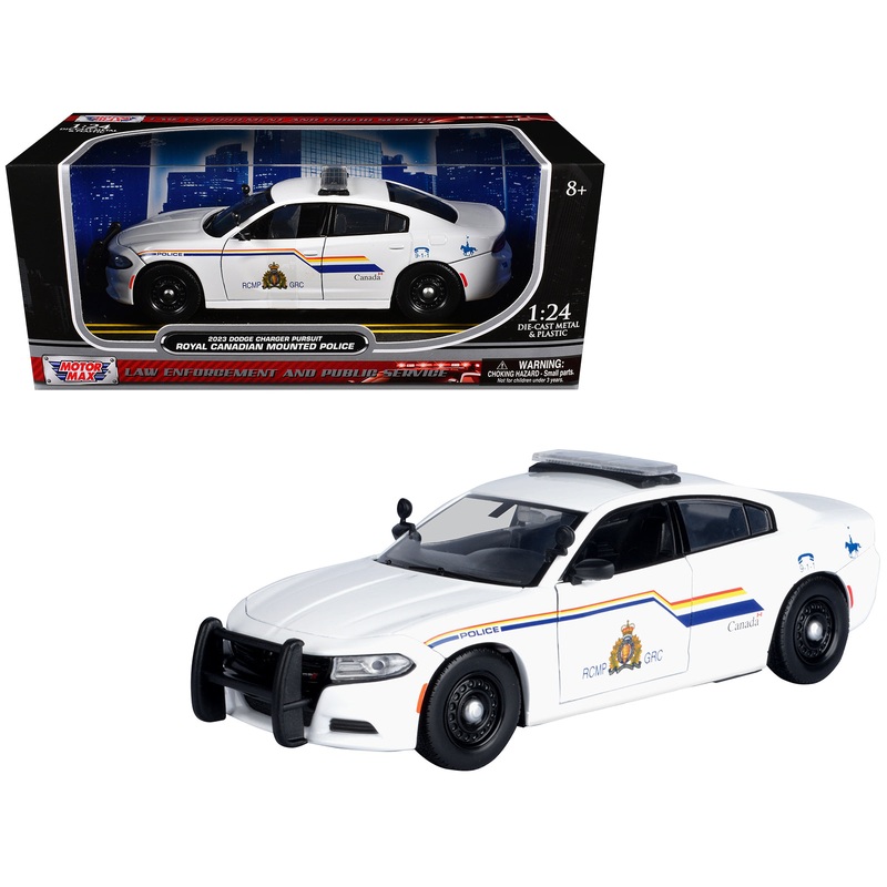 2023 Dodge Charger Pursuit Police Car “RCMP (Royal Canadian Mounted Police)” White “Law Enforcement and Public Service” Series 1/24 Diecast Model Car by Motormax