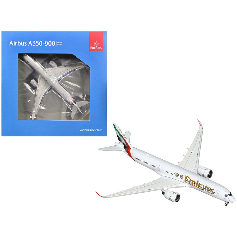 Airbus A350-900 Commercial Aircraft “Emirates Airlines” (A6-EXB) White with Tail Graphics 1/400 Diecast Model Airplane by GeminiJets