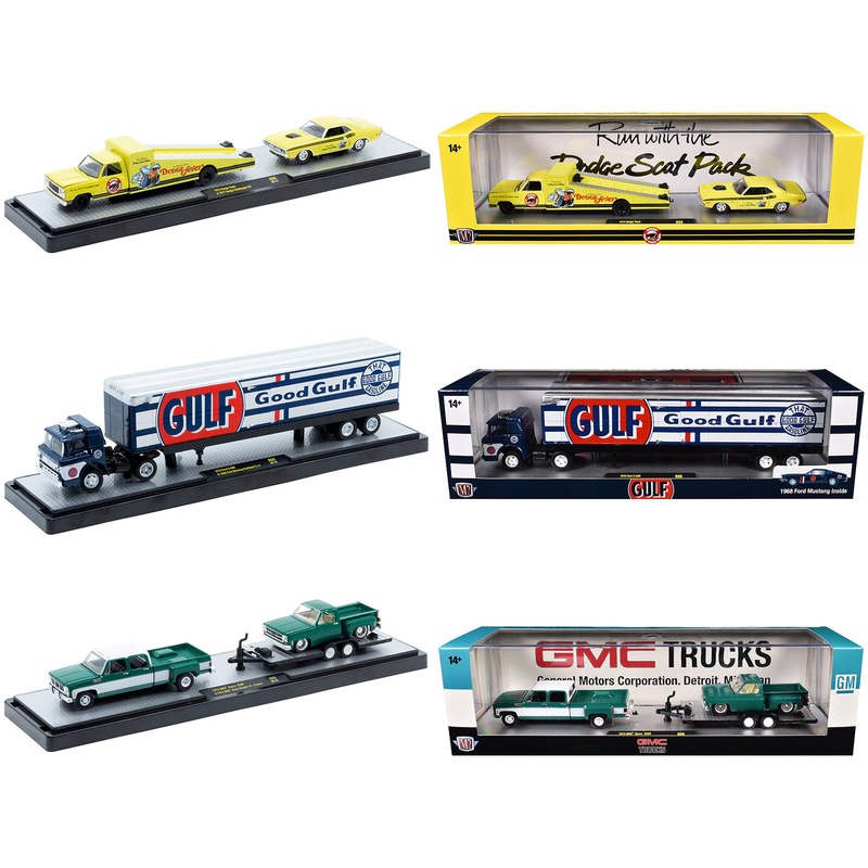 Auto Haulers Set of 3 Trucks Release 88 Limited Edition to 9600 pieces Worldwide 1/64 Diecast Models by M2 Machines