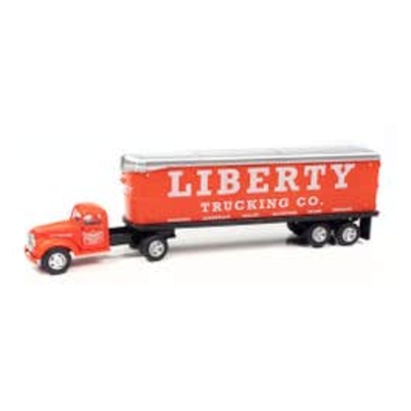 Classic Metal Works 31204  HO 1941 – 1946 CHEVY SEMI/TRAILER SET LIBERTY TRUCKING CO.