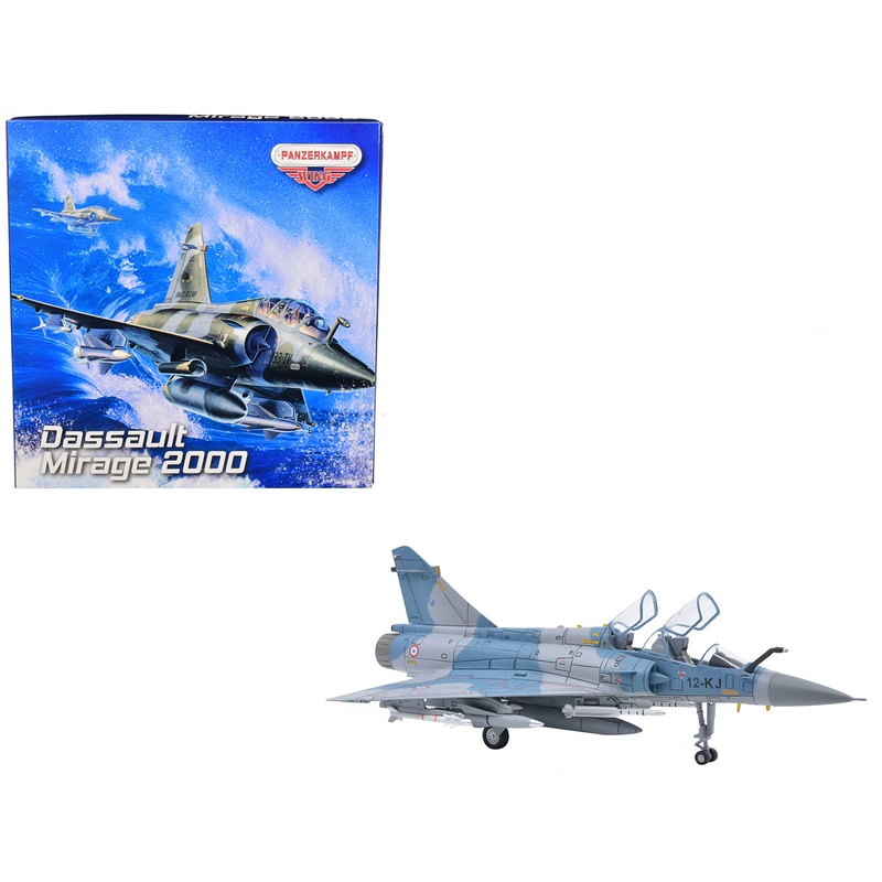 Dassault Mirage 2000B Fighter Plane Blue Camouflage with Missile Accessories “Wing” Series 1/72 Diecast Model by Panzerkampf