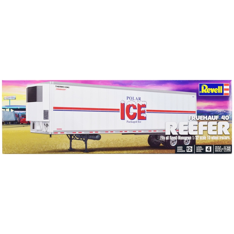 Level 4 Model Kit Fruehauf 40′ Refrigerated Trailer “Polar ICE” 1/32 Scale Model by Revell