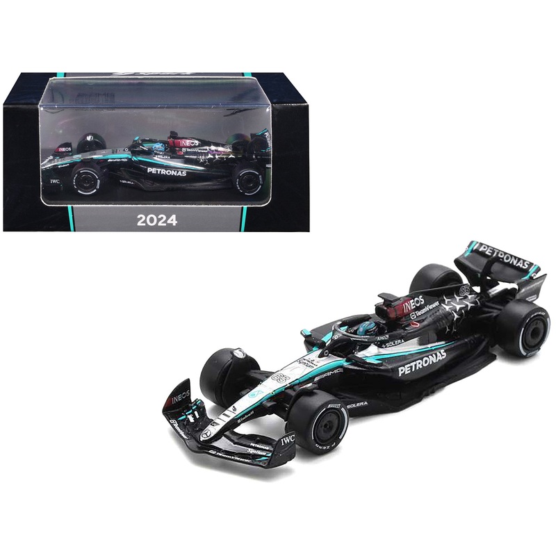 Mercedes-AMG F1 W15 E Performance #63 George Russell “Petronas” Formula One F1 “Bahrain GP” (2024) 1/64 Diecast Model Car by Spark