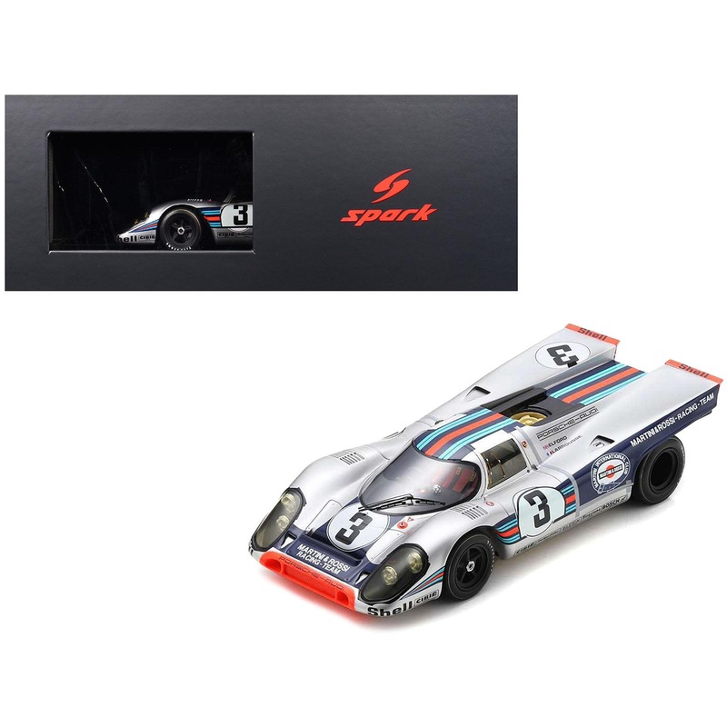 Porsche 917K #3 Vic Elford – Gerard Larrousse “Martini & Rossi Racing Team” Winner “12 Hours of Sebring” (1971) with Acrylic Display Case 1/18 Model Car by Spark