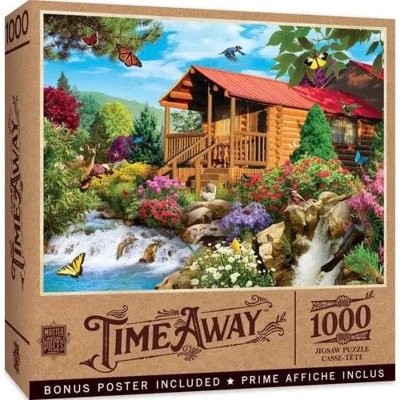 TIME AWAY – CASCADING CABIN 1000 PIECE JIGSAW PUZZLE