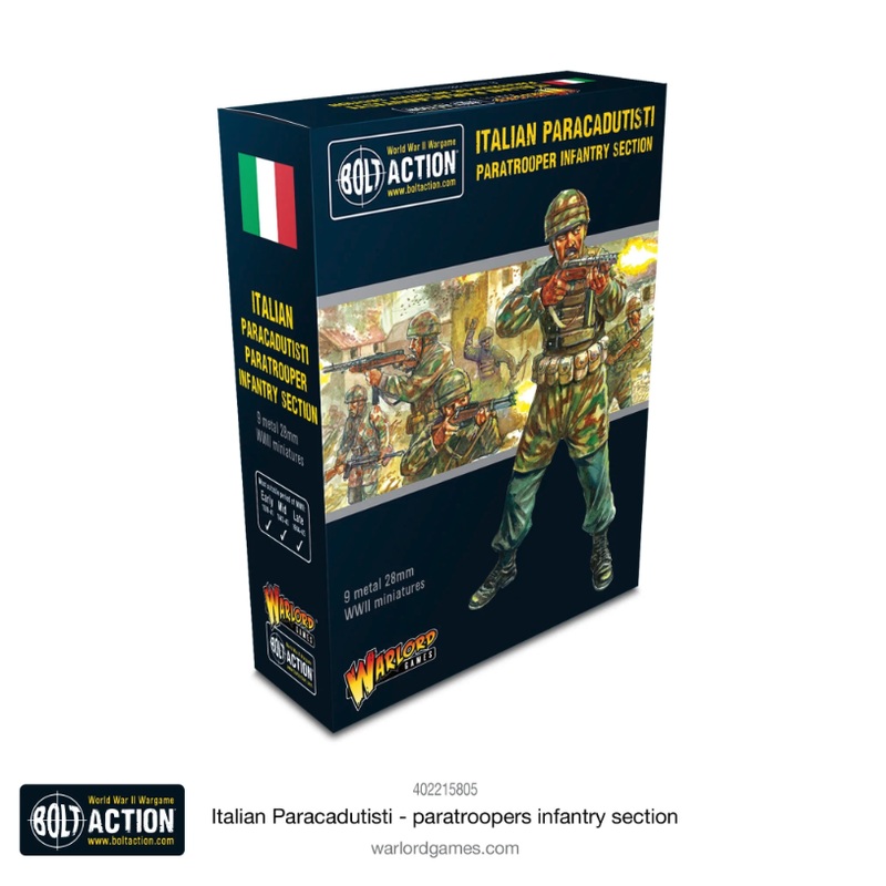 Warlord – Bolt Action: Italian Paracadutisti Paratrooper Infantry Section (Metal)