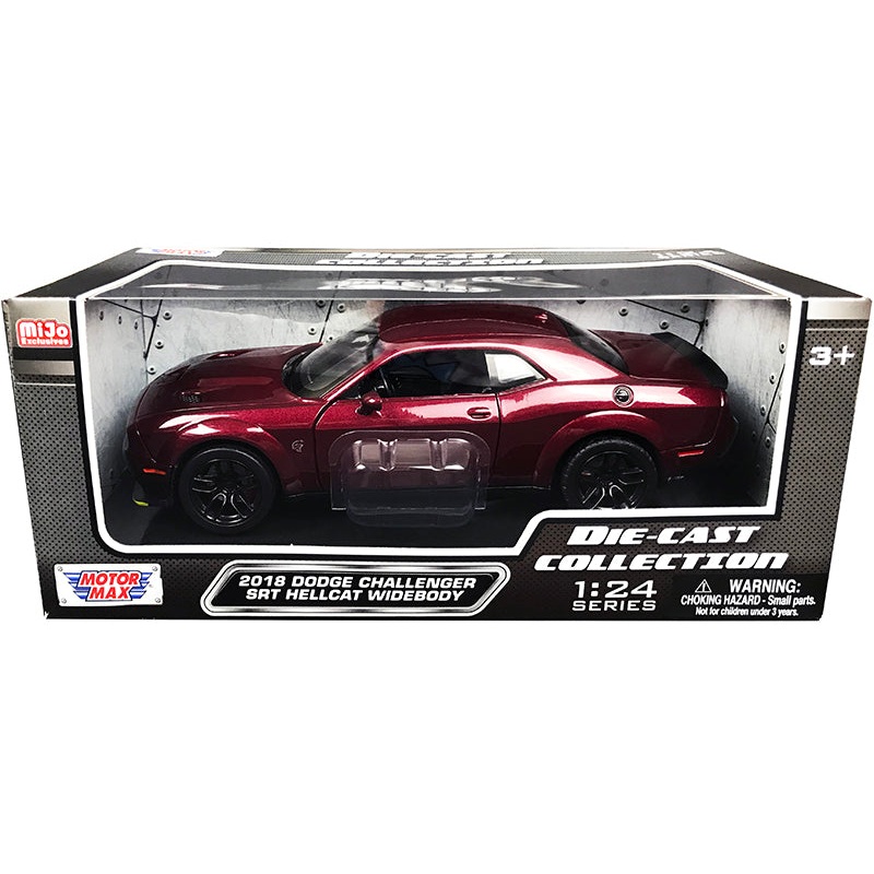 2018 Dodge Challenger SRT Hellcat Widebody Burgundy Metallic “Die-Cast Collection” Series 1/24 Diecast Model Car by Motormax