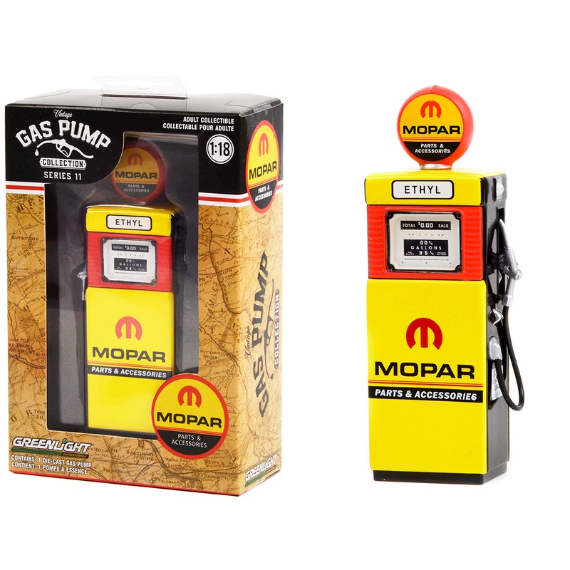 1951 Wayne 505 Gas Pump “MOPAR Parts & Accessories” Yellow “Vintage Gas Pumps” Series 11 1/18 Diecast Model by Greenlight