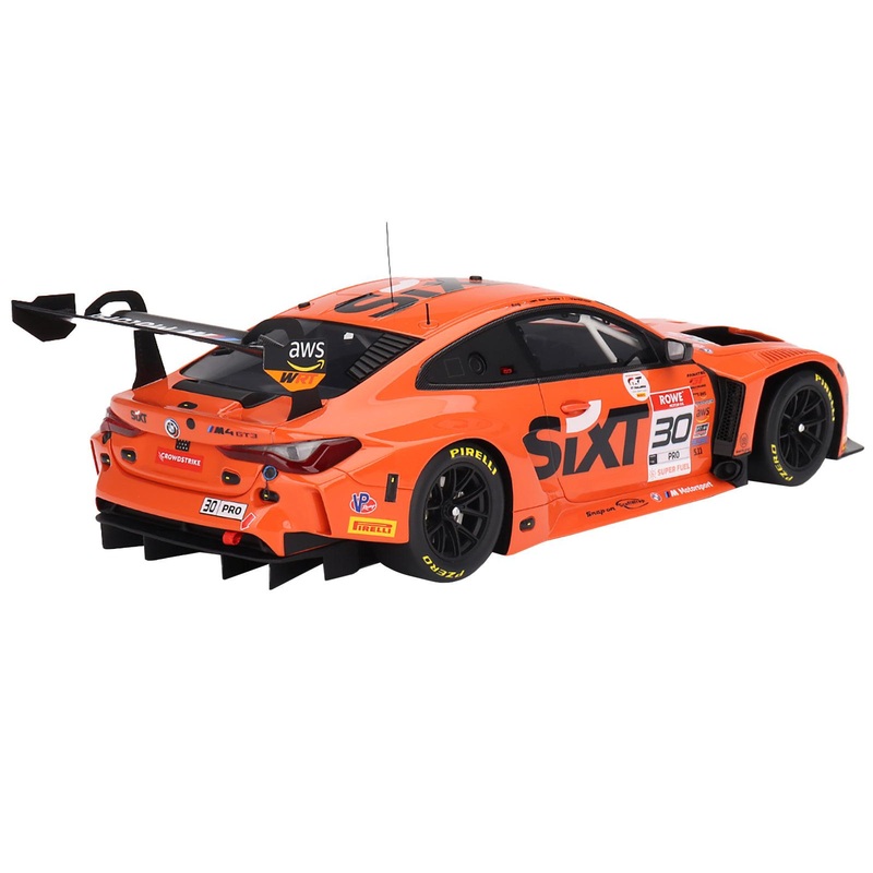 BMW M4 GT3 #30 Philipp Eng – Sheldon van der Linde – Dries Vanthoor “Team WRT” Winner “Intercontinental GT Challenge Indianapolis 8 Hour” (2023) 1/18 Model Car by Top Speed