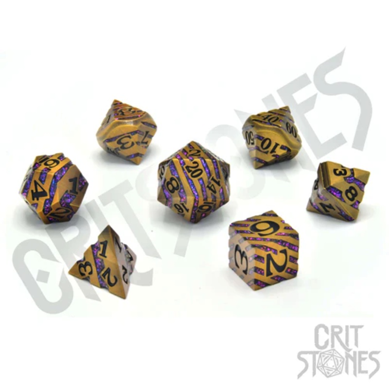 CritStones –  Metal RPG Dice Set – Dwarven Vein