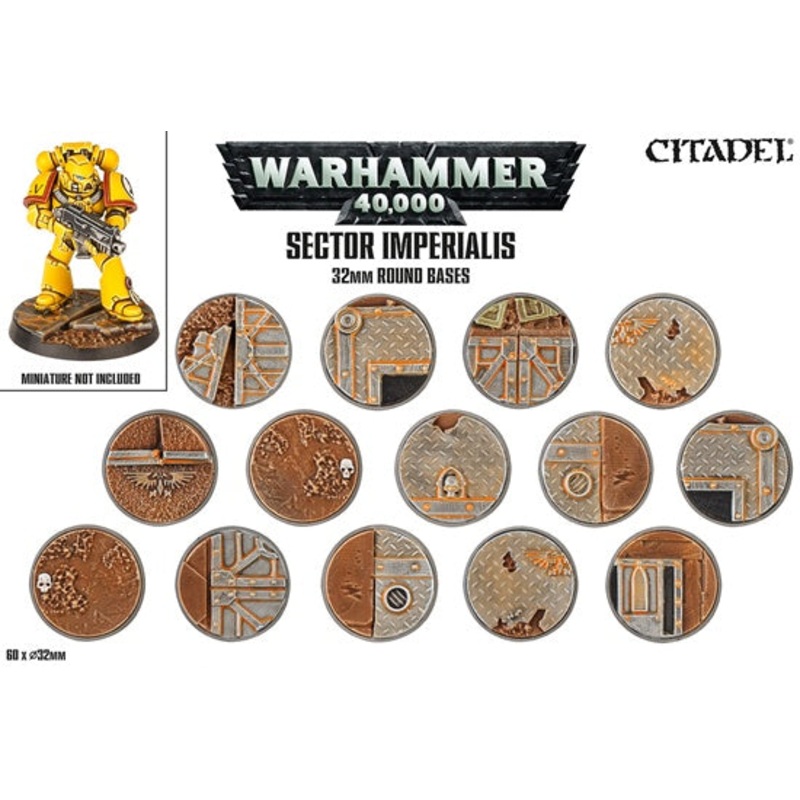 GW – Warhammer 40k Sector Imperialis: 32mm Round Bases  (66-91)
