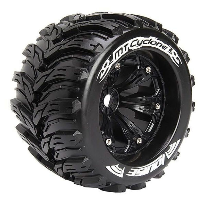 Louise -Mt-Cyclone 3.8″ 1/8 Monster Truck Tire Sport (Mounted) (2) (Blk)