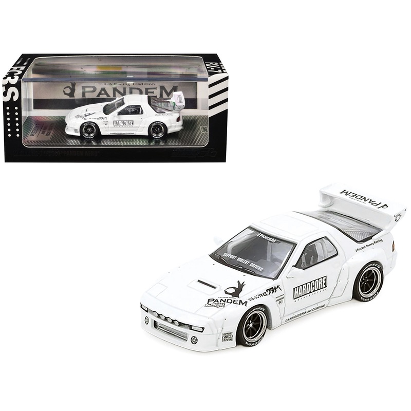 Mazda RX7 (FC3S) “Pandem Aero” Widebody Kit White with Graphics 1/64 Diecast Model Car by Inno Models