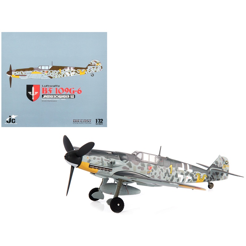 Messerschmitt Luftwaffe BF 109G-6 Fighter Plane “Jagdgeschwader 52 Eastern Front 1943 Erich Hartmann” with Display Stand Limited Edition to 600 pieces Worldwide 1/72 Diecast Model by JC Wings