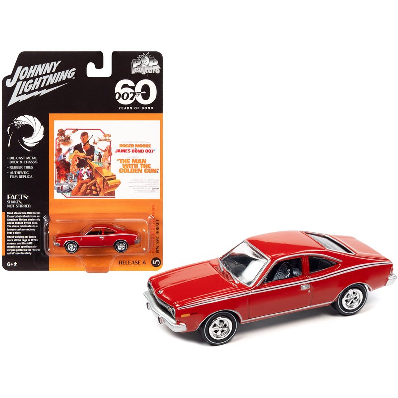 1974 AMC Hornet Red 007 James Bond “The Man with the Golden Gun” (1974) Movie “Pop Culture” 2022 Release 4 1/64 Diecast Model Car by Johnny Lightning
