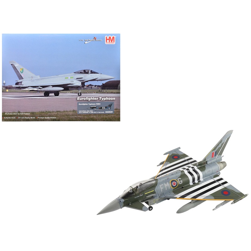Eurofighter Typhoon FGR4 Fighter Aircraft “ZJ913 FM-G” (2024) British Royal Air Force “Air Power Series” 1/72 Diecast Model by Hobby Master