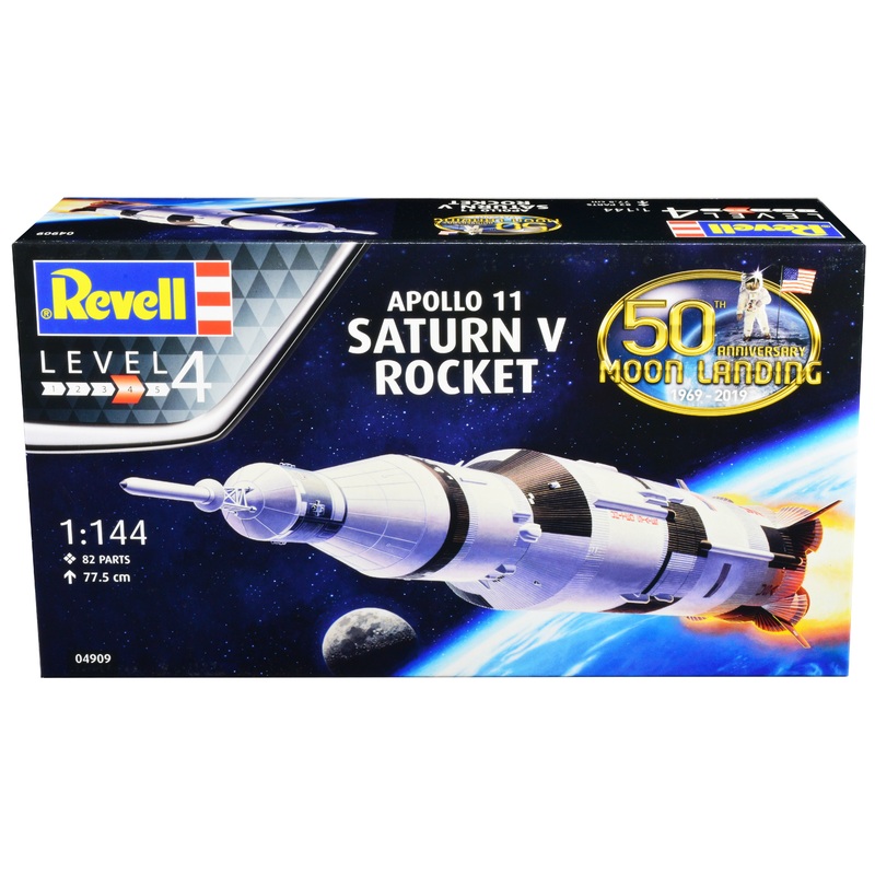Level 4 Model Kit Apollo 11 Saturn V Rocket “50th Anniversary Moon Landing” 1/144 Scale Model by Revell