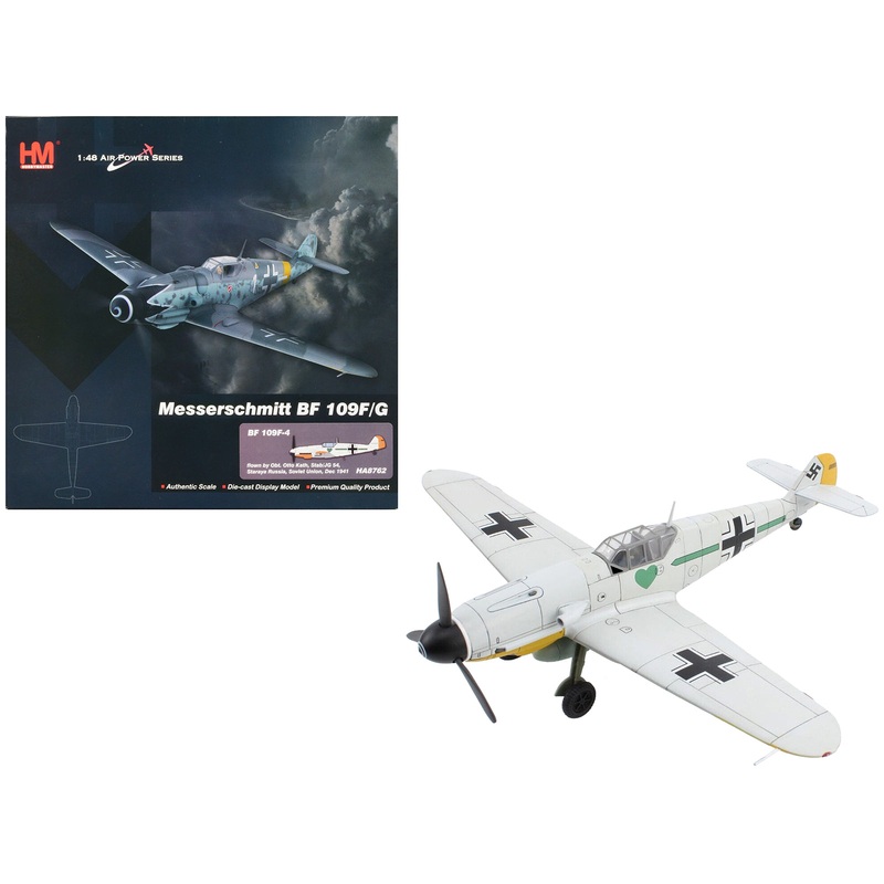 Messerschmitt BF 109F-4 Fighter Aircraft “Obt. Otto Kath Stab/JG 54 Staraya Russia Soviet Union” (1941) German Luftwaffe “Air Power Series” 1/48 Diecast Model by Hobby Master