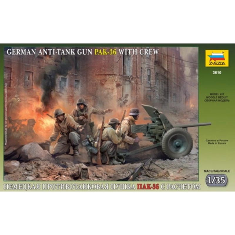 Zvezda – 1/35 Pak 36 With Crew