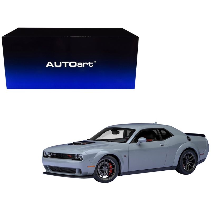 2022 Dodge Challenger R/T Scat Pack Widebody Smoke Show Gray 1/18 Model Car by Autoart