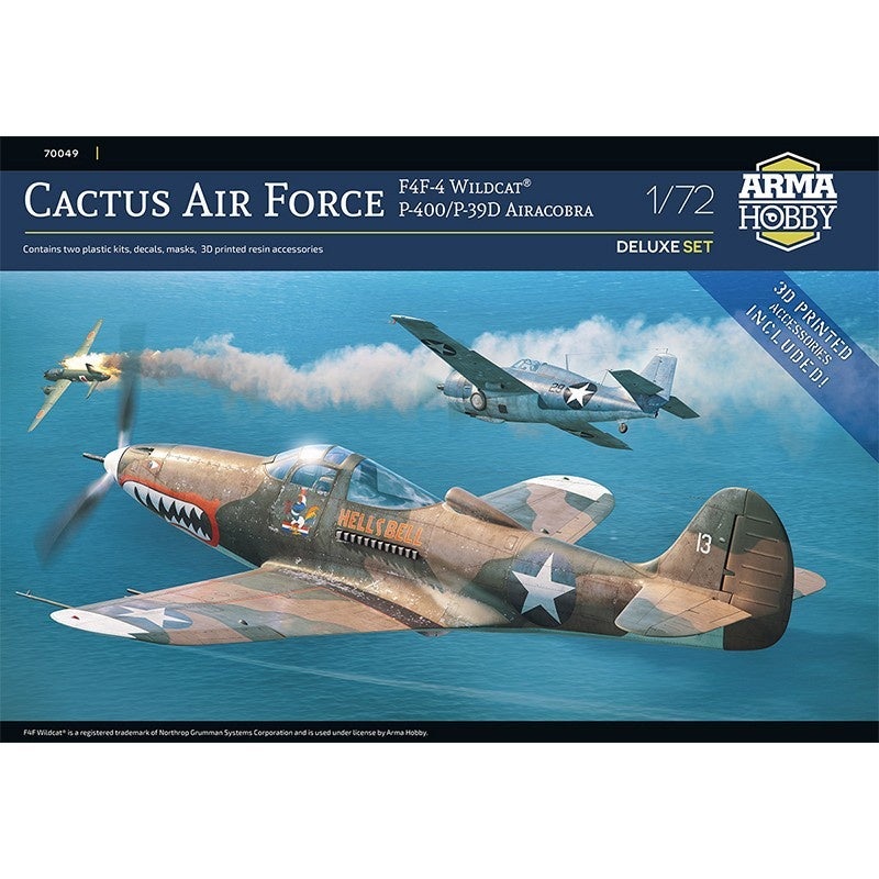 ARMA Hobby  – 1/72 Cactus Air Force Deluxe Set – F4F-4 Wildcat and P-400/P-39D Airacobra over Guadalcanal