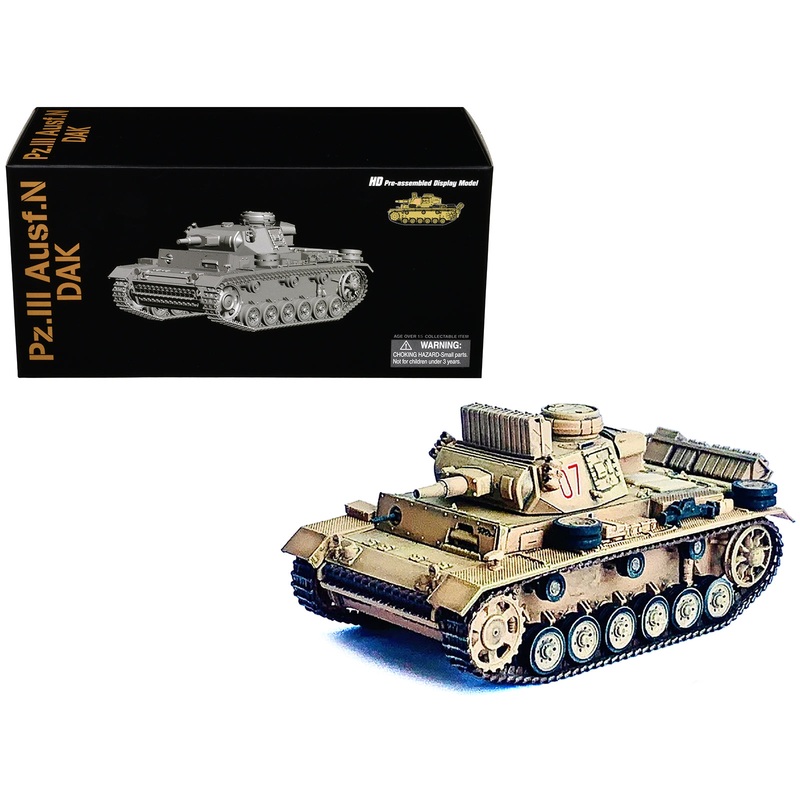 Germany Pz.Kpfw.III Ausf.N DAK Tank #07 “s.Pz.Abt.501 Tunisia” (1942/43) “NEO Dragon Armor” Series 1/72 Plastic Model by Dragon Models