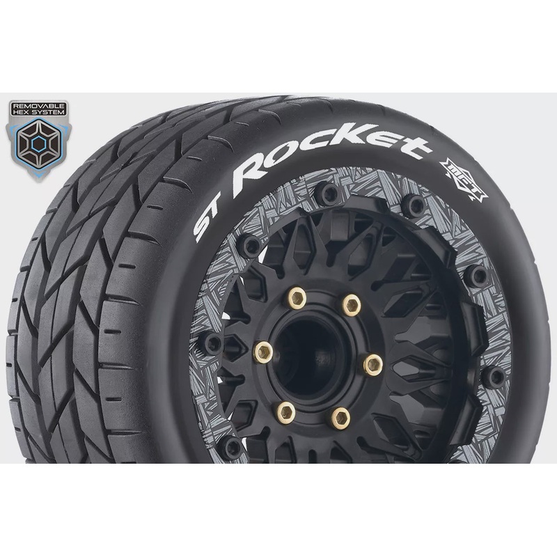 Louise – ST-Rocket 1/10 Truck Tire (Mounted) Sport Black – Removable Hex (2)