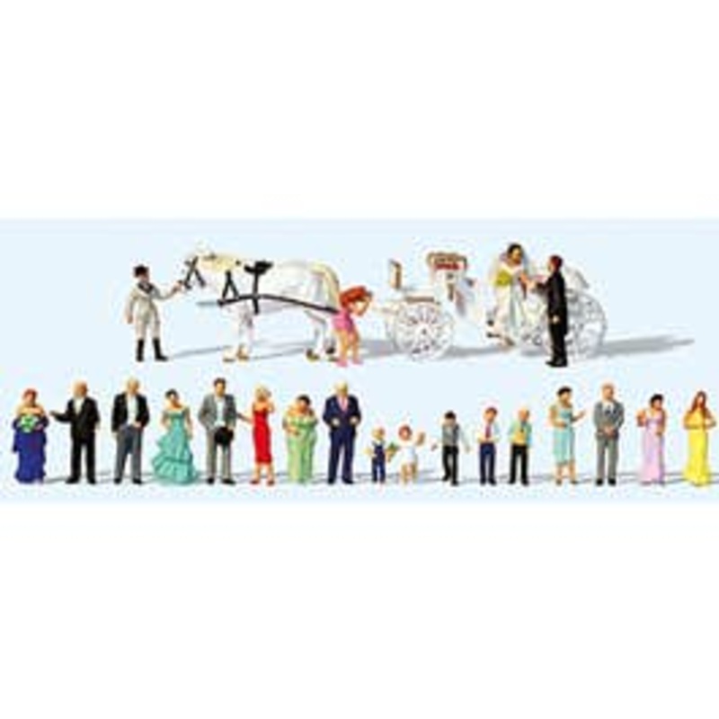 Preiser 13011  HO Wedding party with open carriage
